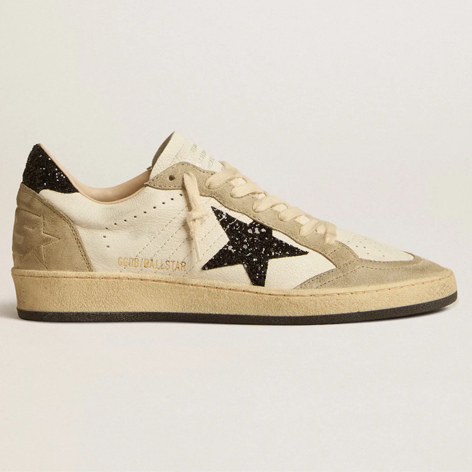 Ball Star Black Glitter Sneakers Front View